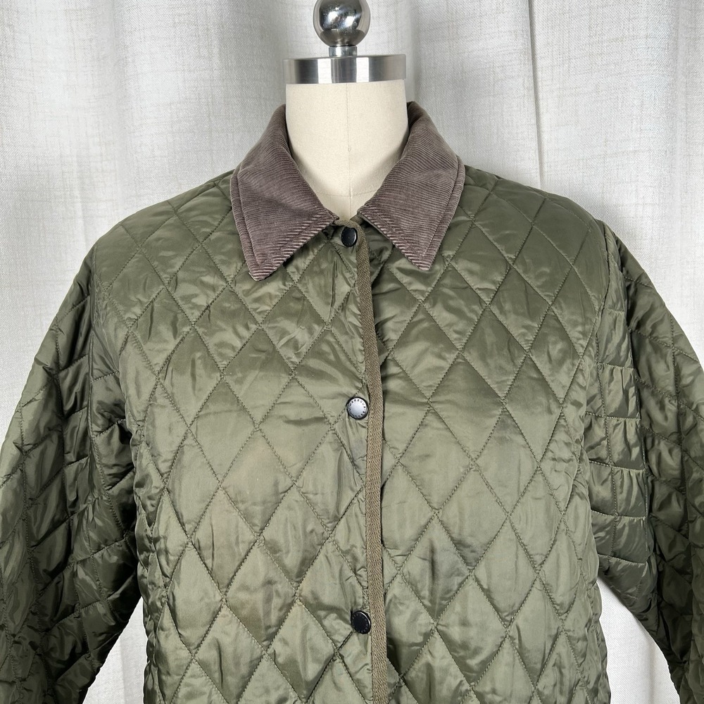 Barbour Heritage Liddesdale Quilted Jacket Coat Women's 12 Olive Green - Picture 2 of 16